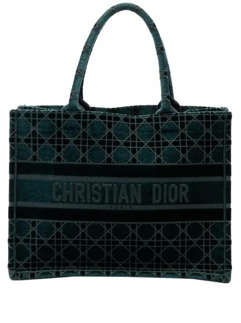 2020 Medium Embroidered Velvet Cannage Book tote bag by CHRISTIAN DIOR 