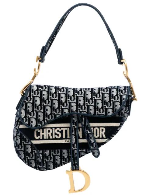 2020 Oblique Embroidered Velvet Saddle Bag shoulder bag by CHRISTIAN DIOR 
