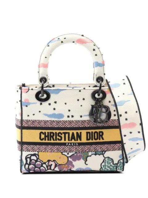 2021-2025 Medium Embroidered Canvas Ciel De Reve Lady D Lite satchel by CHRISTIAN DIOR 