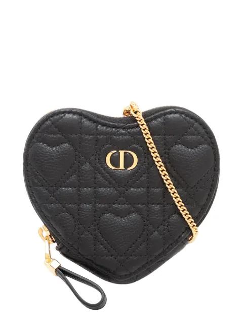 2021-2026 DiorAmour Calfskin Cannage Caro Heart Pouch With Chain crossbody bag by CHRISTIAN DIOR 