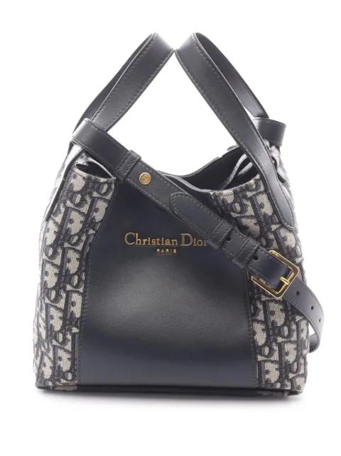 2021-2026 Small Oblique Canvas and Leather Signature Bucket Bag satchel by CHRISTIAN DIOR 