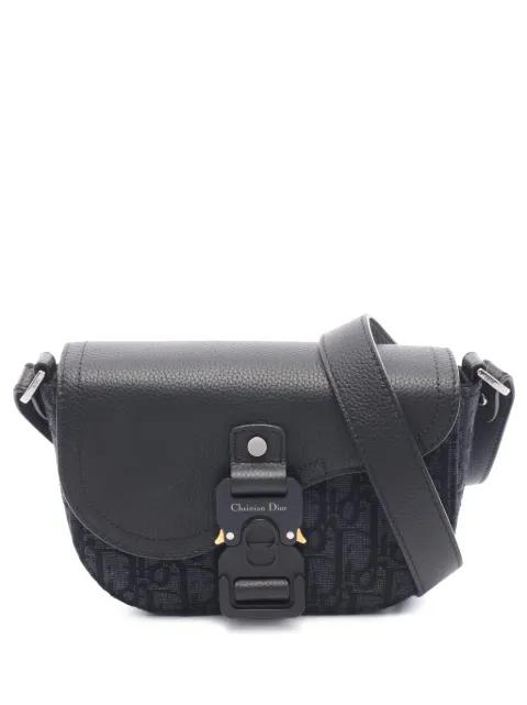 2021-2026 Small Oblique and Leather Saddle Bag shoulder bag by CHRISTIAN DIOR 