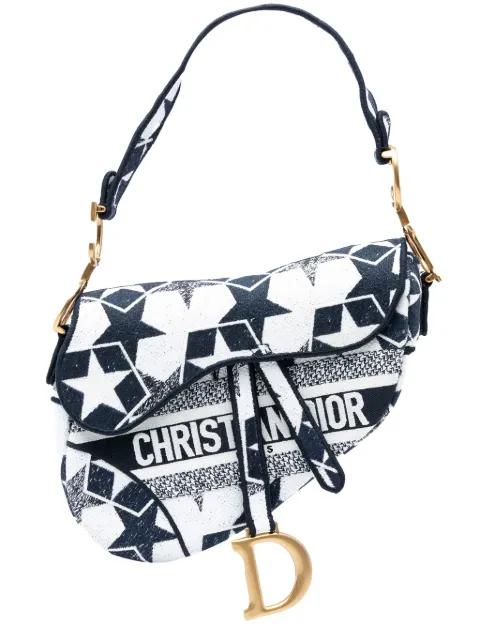 2021 Embroidered Canvas Stars Saddle Bag shoulder bag by CHRISTIAN DIOR 