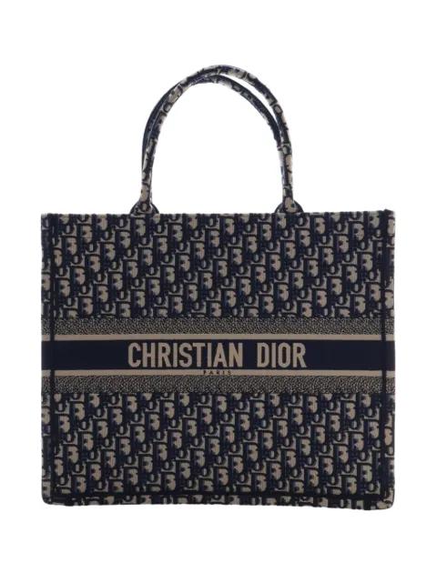 2021 Large Oblique Embroidered Canvas Book tote bag by CHRISTIAN DIOR 