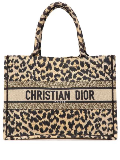 2021 Mizza Medium Embroidered Canvas Leopard Book tote bag by CHRISTIAN DIOR 2021 Mizza Medium Embroidered Canvas Leopard Book tote bag by CHRISTIAN DIOR