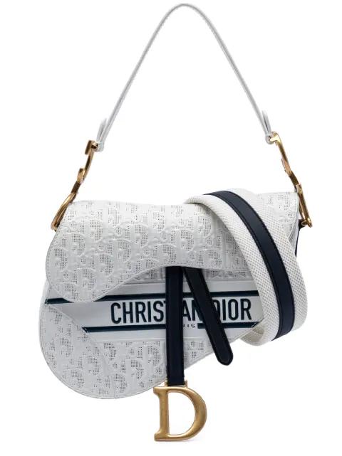 2021 Perforated Oblique Embossed Calfskin Saddle Bag shoulder bag by CHRISTIAN DIOR 