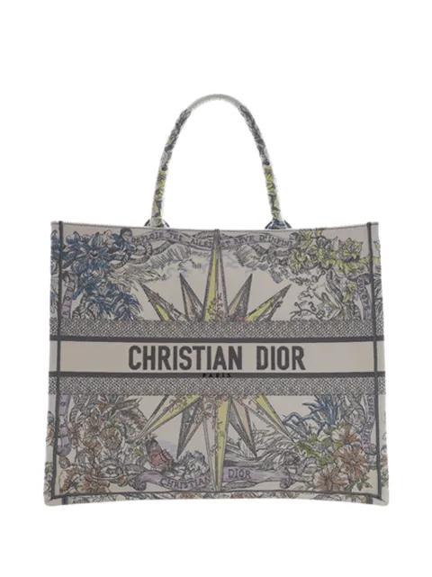 2022 Large Embroidered Canvas Reve d Infini Book tote bag by CHRISTIAN DIOR 