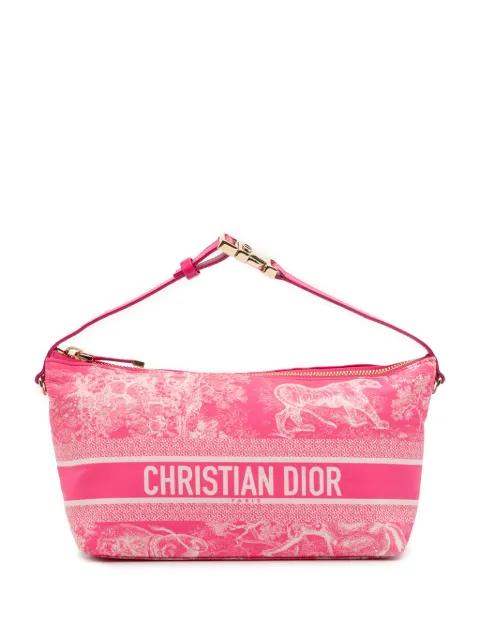 2022 Medium Technical Fabric Toile de Jouy Reverse DiorTravel Nomad Pouch handbag by CHRISTIAN DIOR 