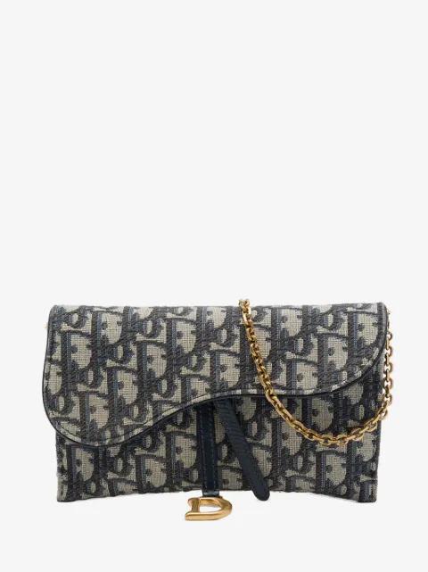 2022 Oblique Canvas Saddle Wallet On Chain crossbody bag by CHRISTIAN DIOR 