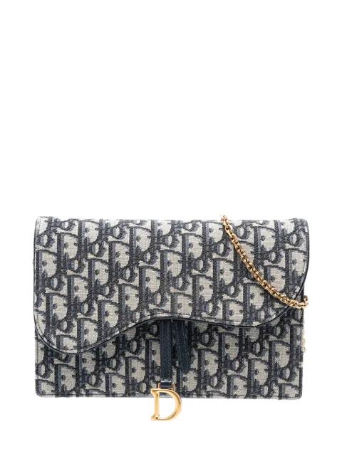 2022 Oblique Canvas Saddle Wallet On Chain crossbody bag by CHRISTIAN DIOR 