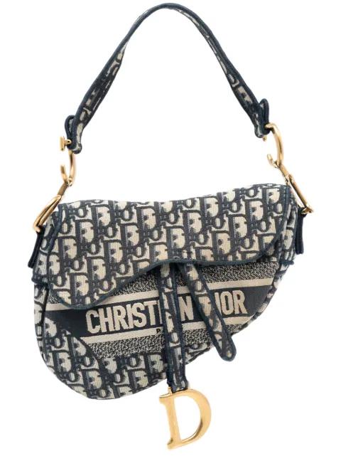 2022 Oblique Embroidered Canvas Saddle Bag shoulder bag by CHRISTIAN DIOR 