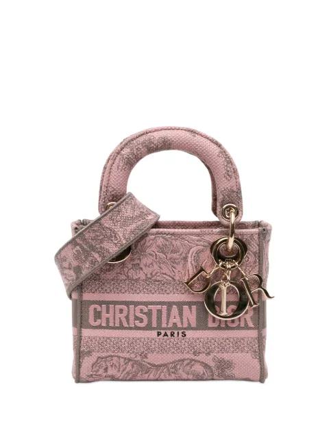2023 Mini Embroidered Canvas Toile De Jouy Lady D Lite satchel by CHRISTIAN DIOR 