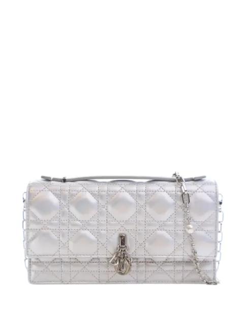 2023 Mini Iridescent Metallic Lambskin Cannage My Dior Bag satchel by CHRISTIAN DIOR 