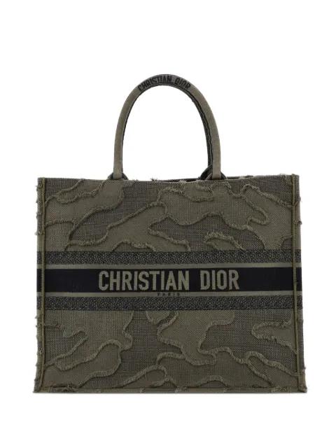 Book Camouflage Embroidered Canvas Large tote bag by CHRISTIAN DIOR 
