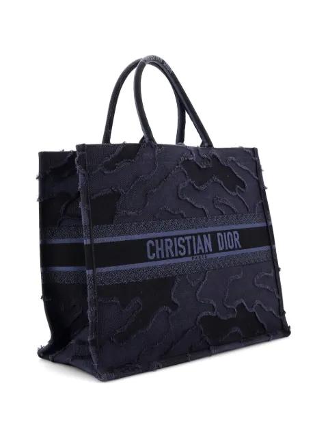 Book Camouflage Embroidered Canvas Large tote bag by CHRISTIAN DIOR 