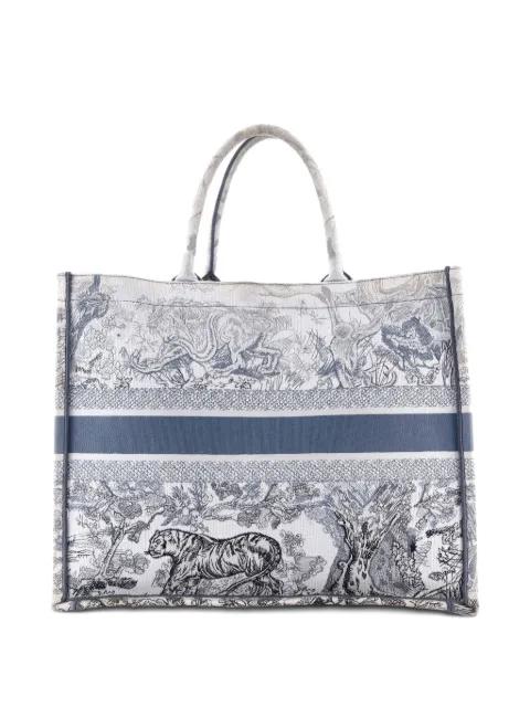 Book Embroidered Canvas Large tote bag by CHRISTIAN DIOR 