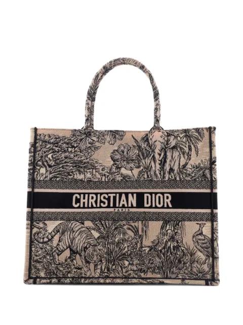 Book Embroidered Canvas Large tote bag by CHRISTIAN DIOR 