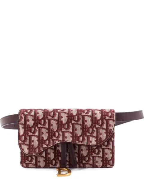 CD Buckle Saddle Oblique Canvas with Leather belt bag by CHRISTIAN DIOR 