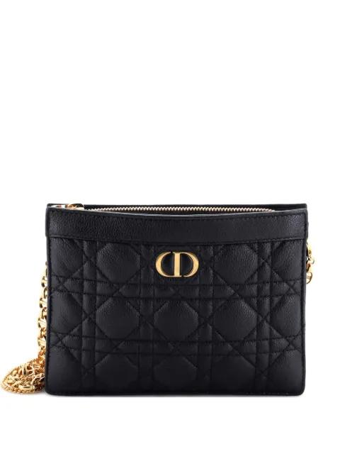 Caro Zipped Pouch With Chain Cannage Quilt Leather shoulder bag by CHRISTIAN DIOR 