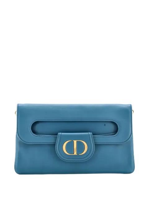 DiorDouble Chain Bag Leather Medium shoulder bag by CHRISTIAN DIOR 