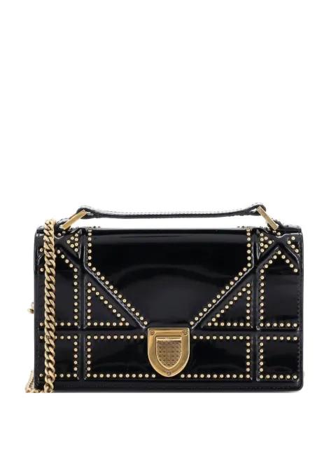 Diorama Chain Flap Clutch Studded Patent crossbody bag by CHRISTIAN DIOR 