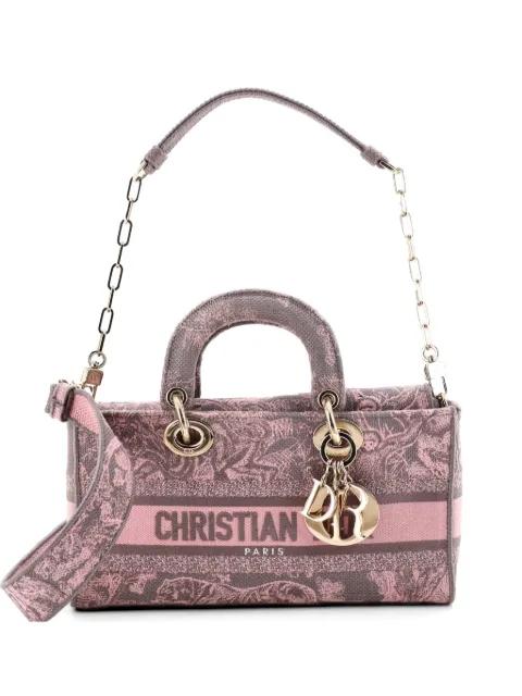 Lady D-Joy Bag Embroidered Canvas Medium satchel by CHRISTIAN DIOR 