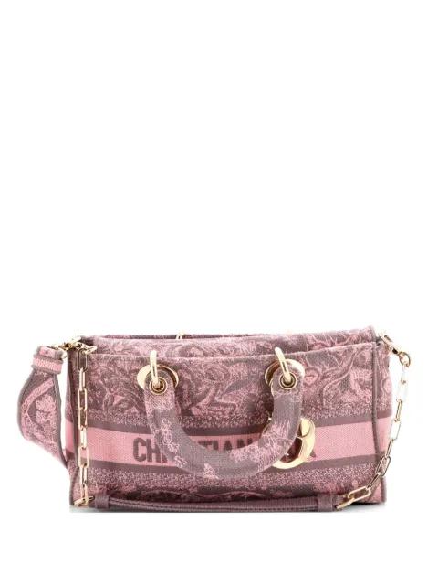 Lady D-Joy Bag Embroidered Canvas Medium satchel by CHRISTIAN DIOR 