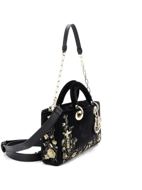 Lady D-Joy Bag Embroidered Velvet Medium shoulder bag by CHRISTIAN DIOR 