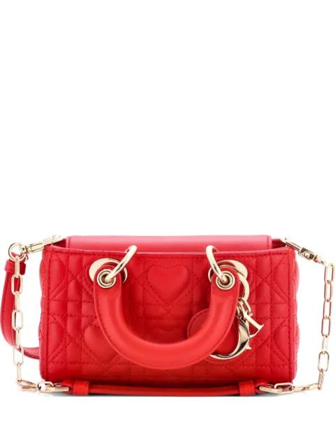 Lady D-Joy Bag Heart Cannage Quilt Leather Micro satchel by CHRISTIAN DIOR 