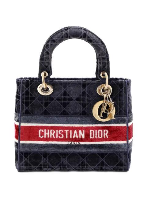 Lady D-Lite Bag Cannage Embroidered Velvet Medium tote bag by CHRISTIAN DIOR Lady D-Lite Bag Cannage Embroidered Velvet Medium tote bag by CHRISTIAN DIOR