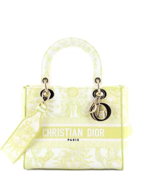 Lady D-Lite Bag Embroidered Canvas Medium satchel by CHRISTIAN DIOR 