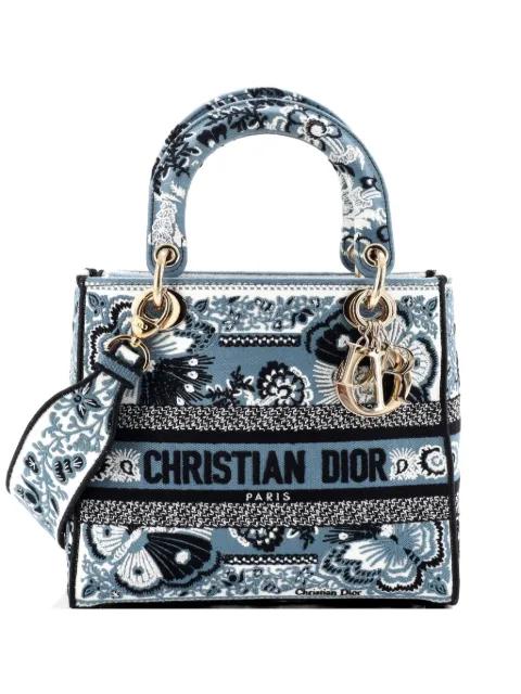 Lady D-Lite Bag Embroidered Canvas Medium satchel by CHRISTIAN DIOR 