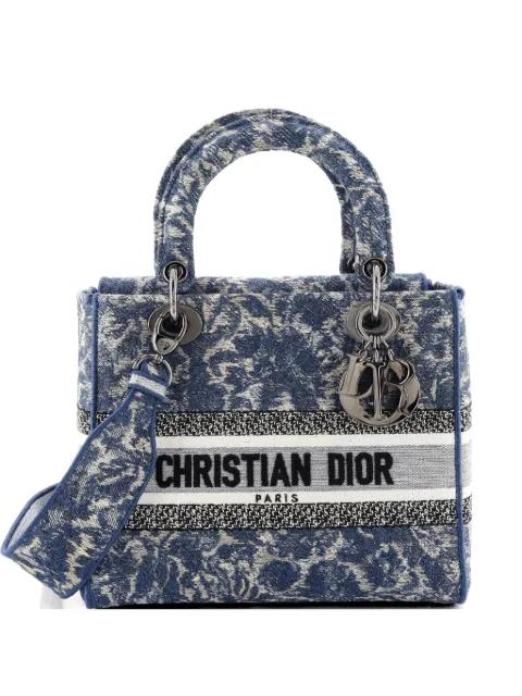 Lady D-Lite Bag Embroidered Canvas Medium satchel by CHRISTIAN DIOR 