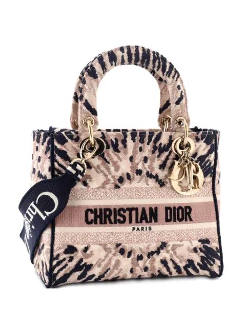 Lady D-Lite Bag Embroidered Canvas Medium satchel by CHRISTIAN DIOR 