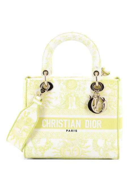Lady D-Lite Bag Embroidered Canvas Medium satchel by CHRISTIAN DIOR 