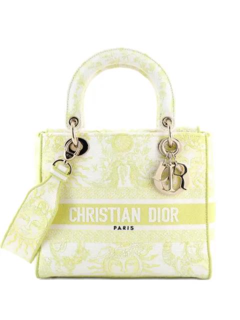 Lady D-Lite Bag Embroidered Canvas Medium satchel by CHRISTIAN DIOR 