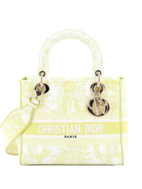 Lady D-Lite Bag Embroidered Canvas Medium satchel by CHRISTIAN DIOR 