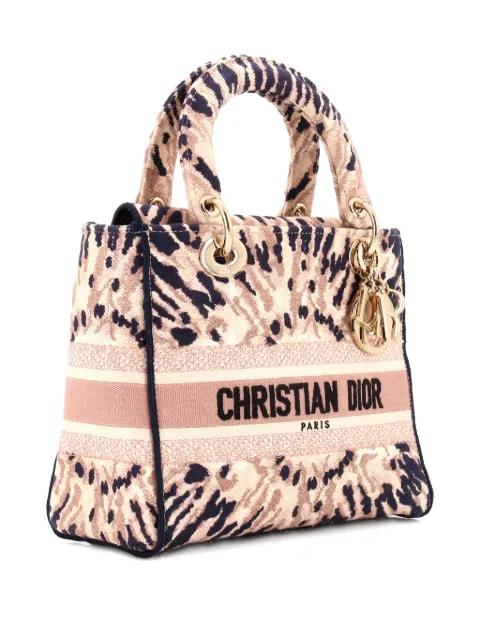 Lady D-Lite Bag Embroidered Canvas Medium satchel by CHRISTIAN DIOR 