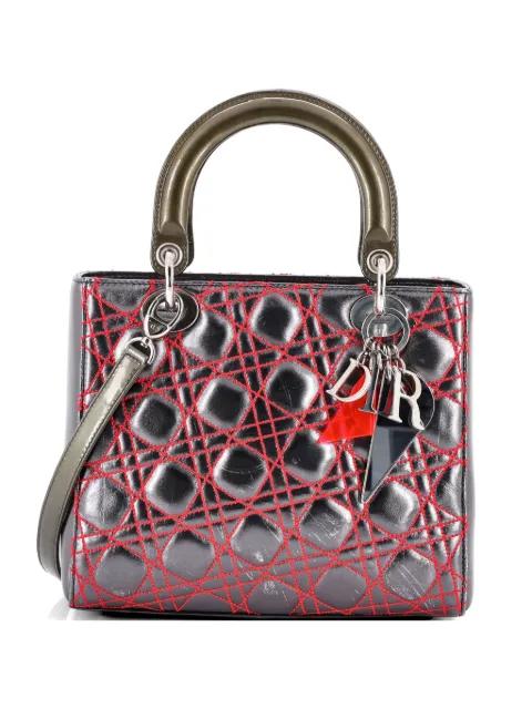 Lady Dior Bag Anselm Reyle Cannage Quilt Leather Medium satchel by CHRISTIAN DIOR 