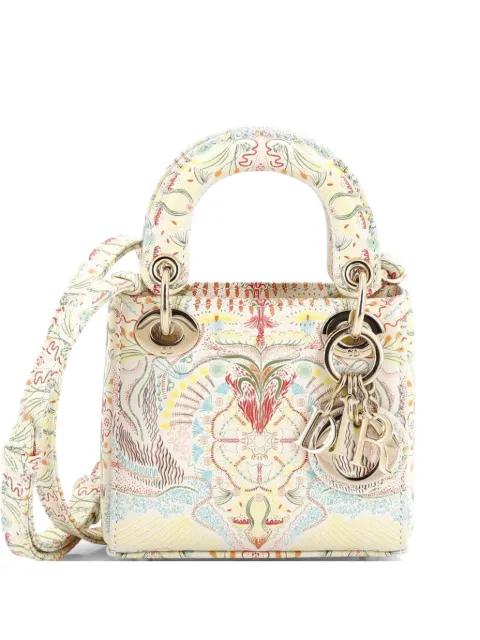 Lady Dior Bag Beaded Embroidered Leather Micro satchel by CHRISTIAN DIOR 
