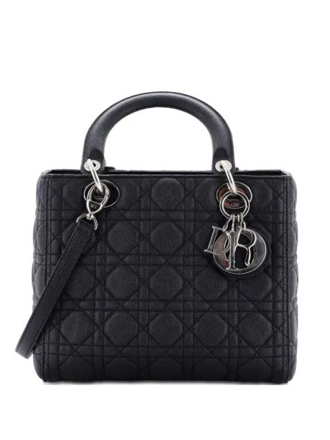 Lady Dior Bag Cannage Quilt Grained Calfskin Medium satchel by CHRISTIAN DIOR 