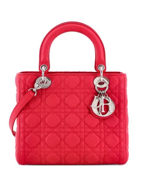 Lady Dior Bag Cannage Quilt Grained Calfskin Medium satchel by CHRISTIAN DIOR 