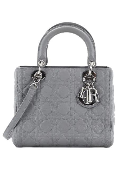 Lady Dior Bag Cannage Quilt Grained Calfskin Medium satchel by CHRISTIAN DIOR 