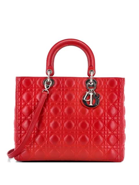Lady Dior Bag Cannage Quilt Lambskin Large tote bag by CHRISTIAN DIOR 