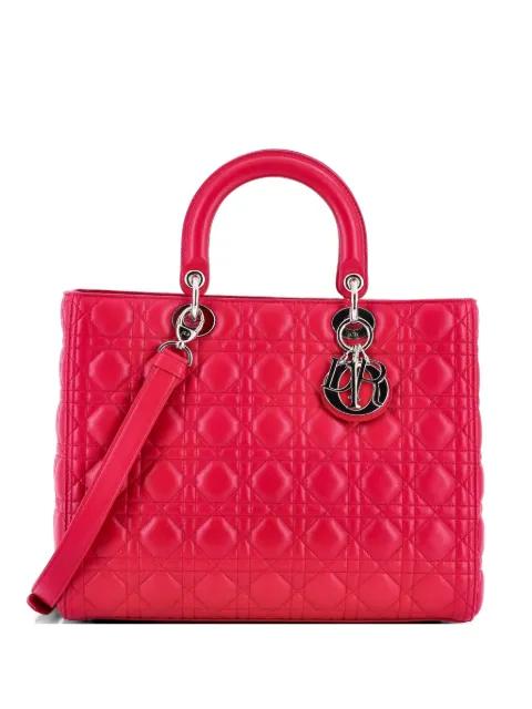 Lady Dior Bag Cannage Quilt Lambskin Large tote bag by CHRISTIAN DIOR 