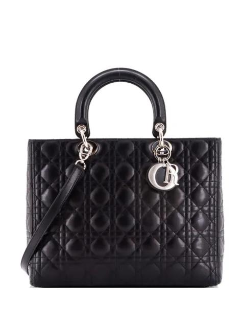 Lady Dior Bag Cannage Quilt Lambskin Large tote bag by CHRISTIAN DIOR 