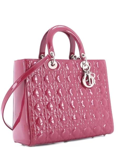 Lady Dior Bag Cannage Quilt Patent Large satchel by CHRISTIAN DIOR 
