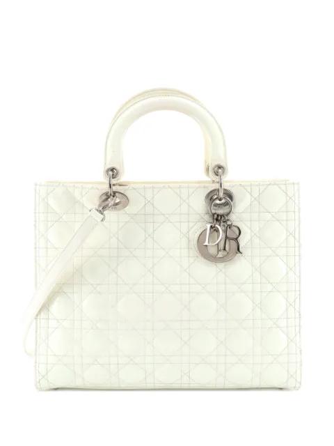 Lady Dior Bag Cannage Quilt Patent Large satchel by CHRISTIAN DIOR 