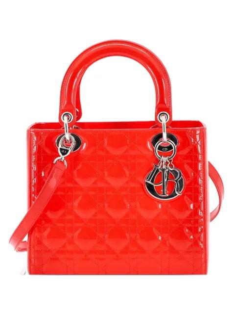 Lady Dior Bag Cannage Quilt Patent Medium satchel by CHRISTIAN DIOR 