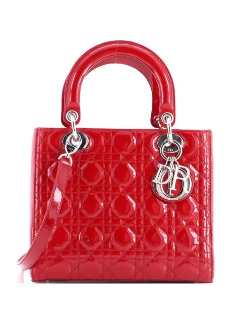 Lady Dior Bag Cannage Quilt Patent Medium satchel by CHRISTIAN DIOR 